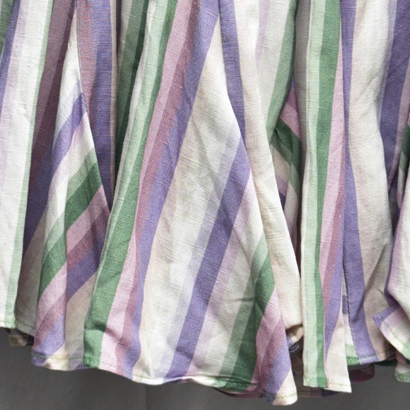 Current Air Linen Blend NWT Pastel Stripe Skater Skirt M Anthropologie Boho - Picture 8 of 8